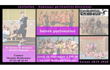 Soirée partenaires saison 2019-2020